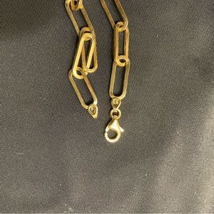14k yellow gold paperclip bracelet